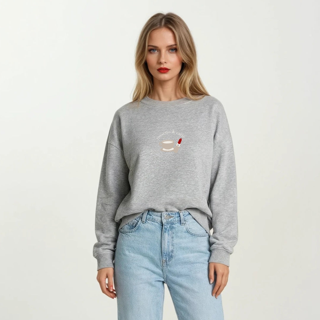 Sweater rossetto & caffe' Grey Melange