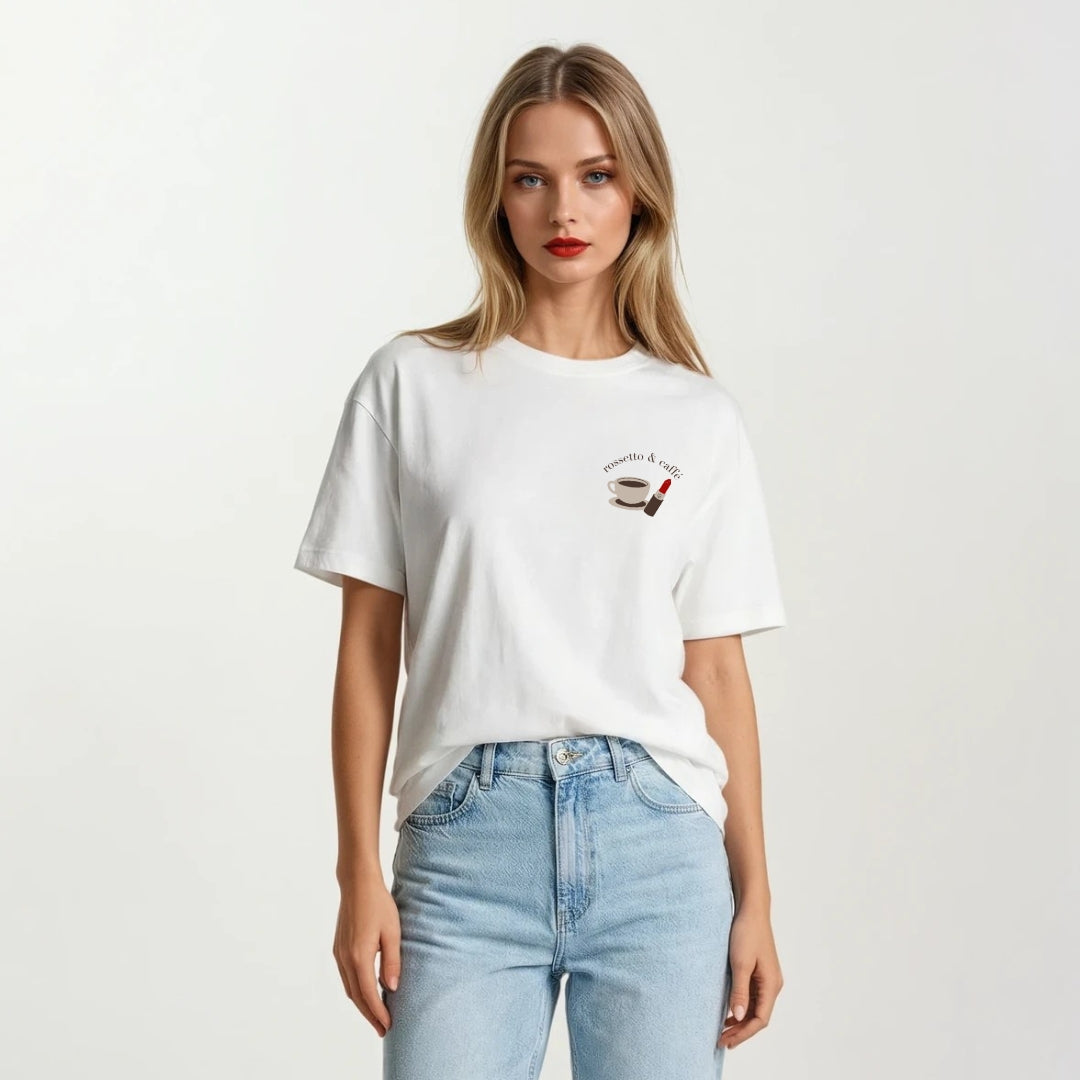 T-Shirt rossetto & caffe' Offwhite
