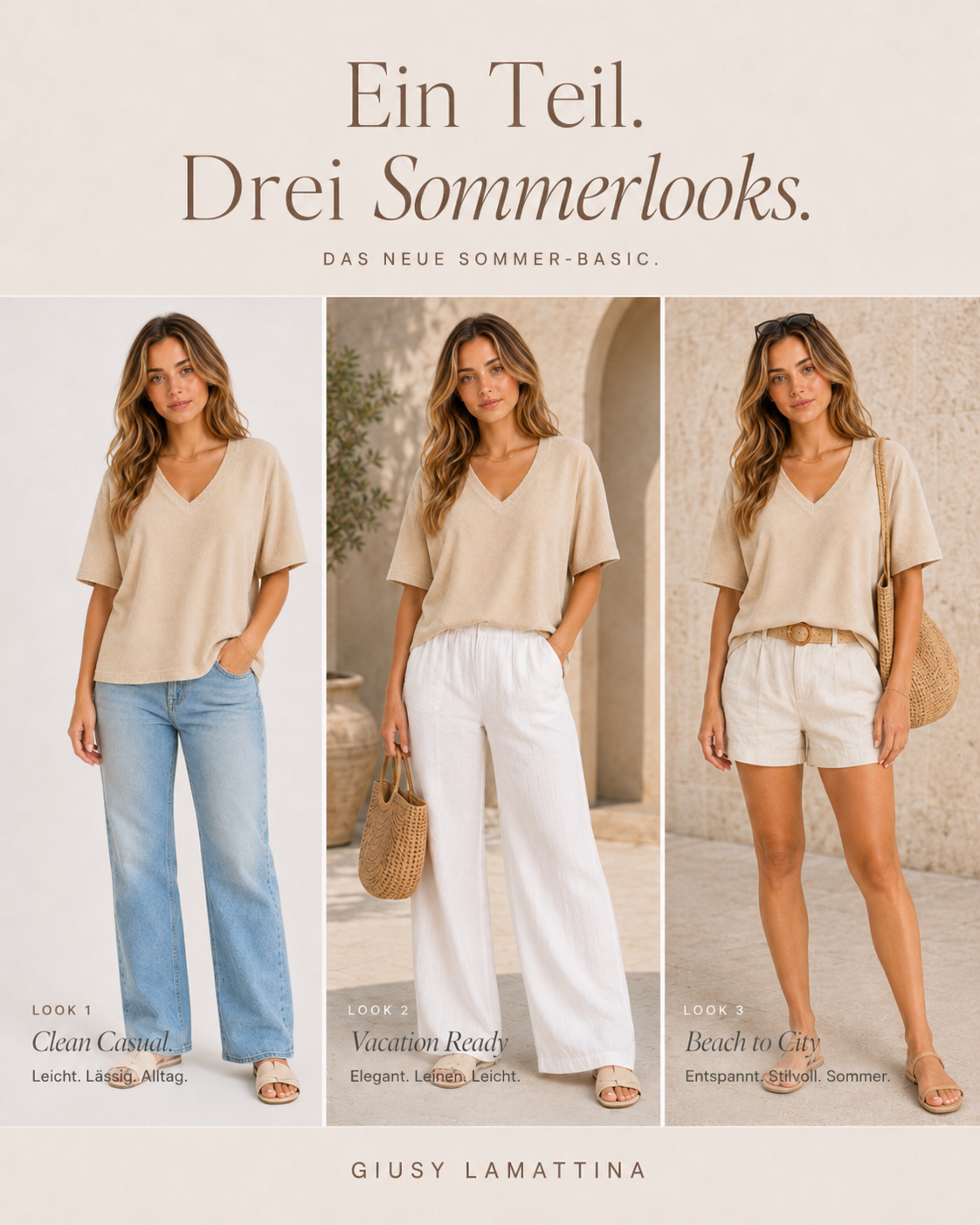 Drei Sommerlooks Styling