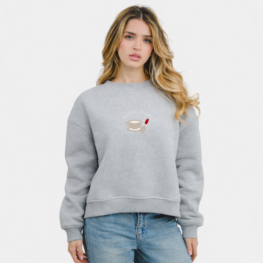 Sweater rossetto & caffe' Grey Melange
