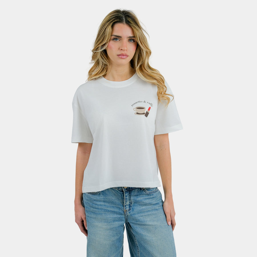 T-Shirt rossetto & caffe' Offwhite