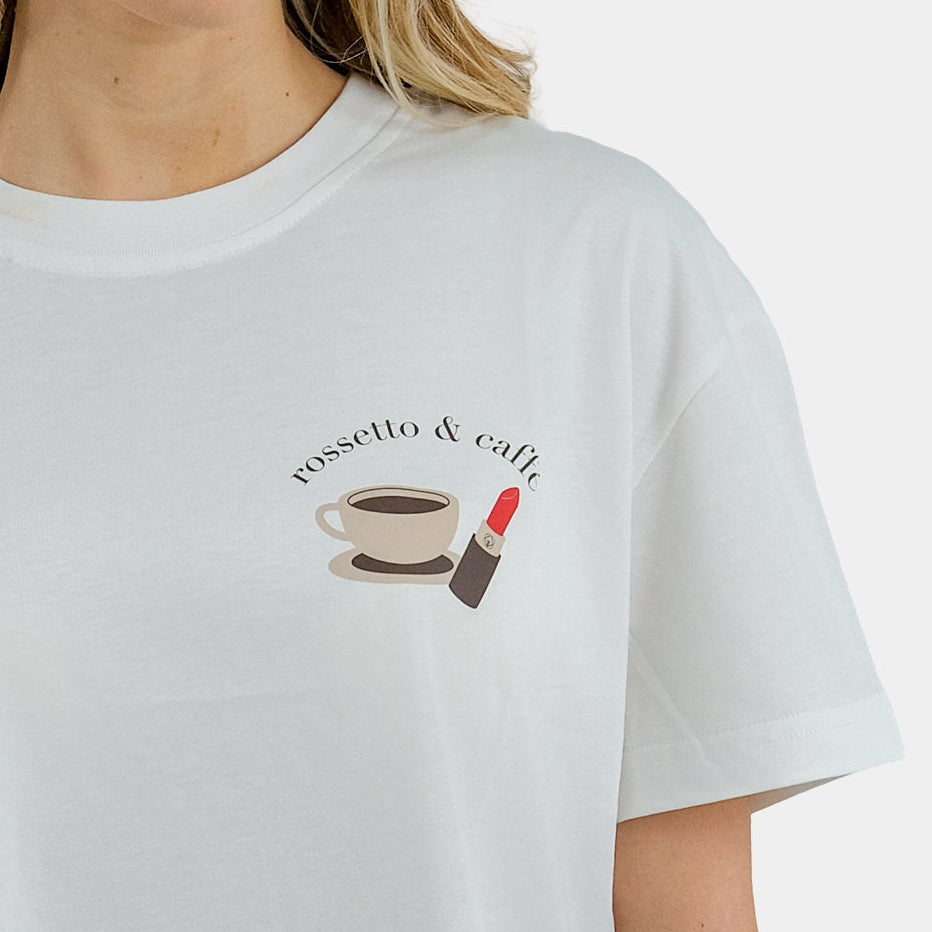 T-shirt rossetto &amp; caffe' bianco sporco