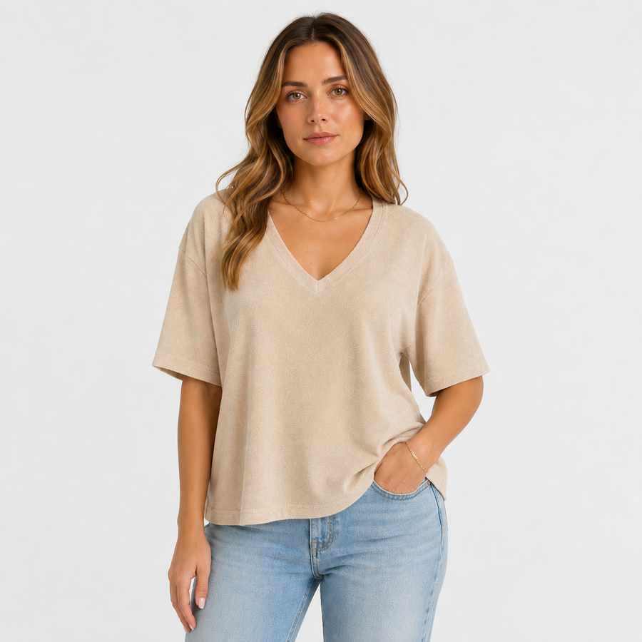 Frottee T-Shirt — Sabbia