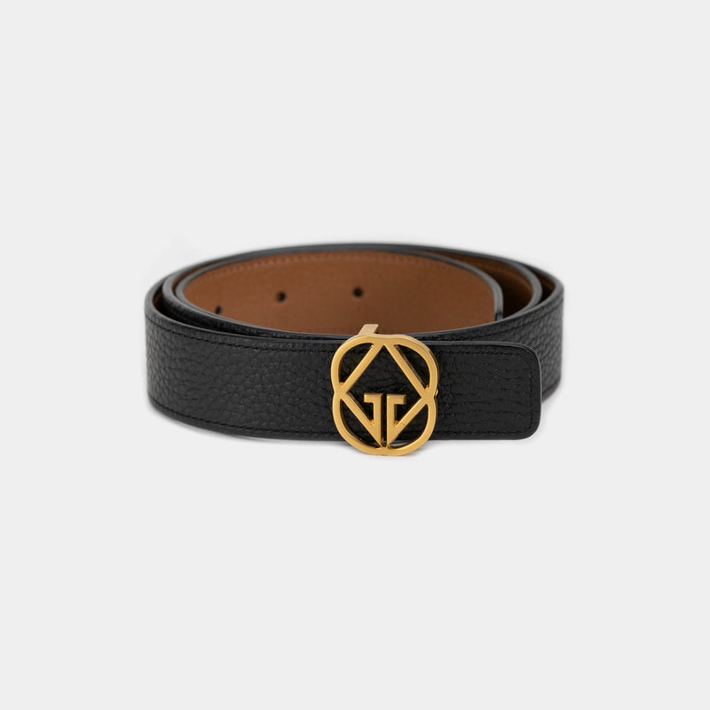 Kopie von Wendegürtel mit Schnalle Gold matt - Nero/Cognac 3cm - Giusy Lamattina